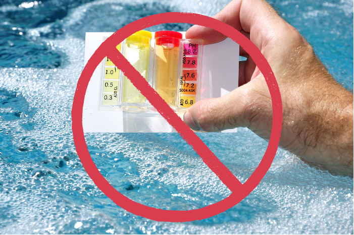 Ilustrasi pengujian kadar air kolam renang yang salah.