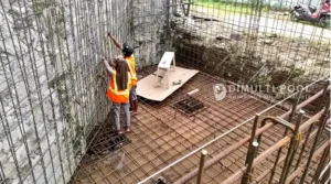 Tahapan pembesian kolam renang. Ini yang dilakukan.