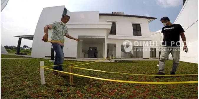 Kolam Renang Free Form Cantik di Cibubur, Ini Proses Pembuatannya