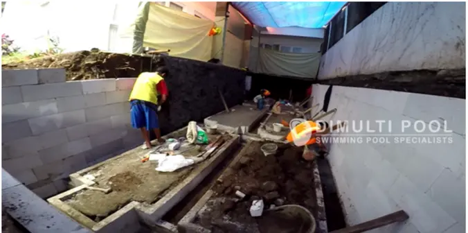 Mewah! Intip Proses Pembangunan Kolam Infinity Pool Ibu Pipi di Bogor