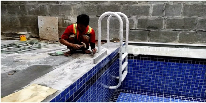 Begini Proses Pembangunan Kolam Renang Semi Overflow di BSD