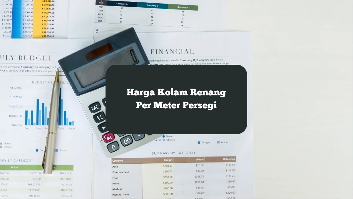 Ilustrasi menghitung harga. Ini harga kolam renang per meter persegi.