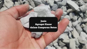 Ilustrasi agregat kasar. Ini jenisnya untuk campuran beton kolam renang.