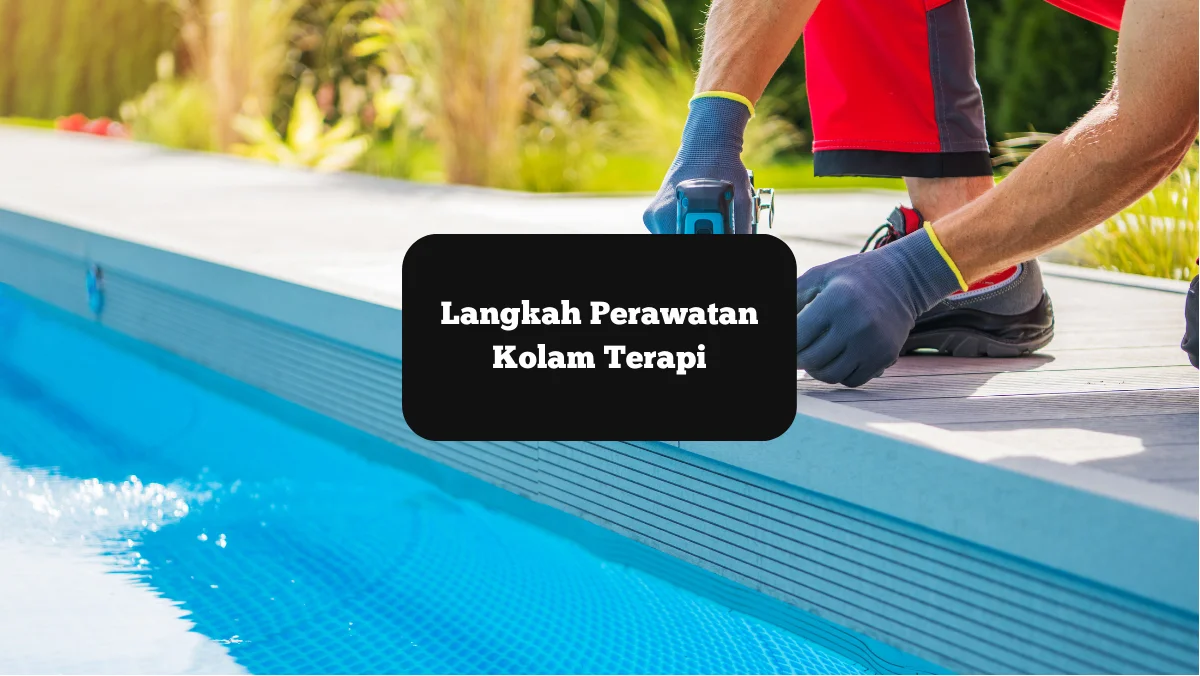 Ilustrasi memperbaiki kolam renang. Ini langkah perawatan kolam terapi.