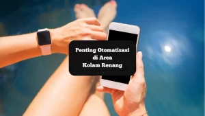 Ilustrasi orang bersantai di pinggir kolam renang. Ini pentingnya otomatisasi kolam renang.