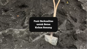 Ilustrasi pasir konstruksi. Pasir berkualitas penting untuk beton kolam renang.