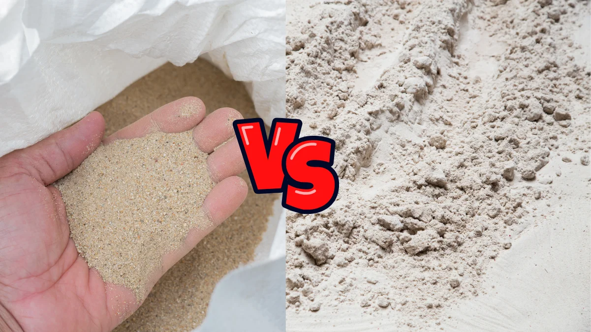 Ilustrasi pasir silika vs pasir reguler. Mana yang digunakan untuk filter kolam renang?