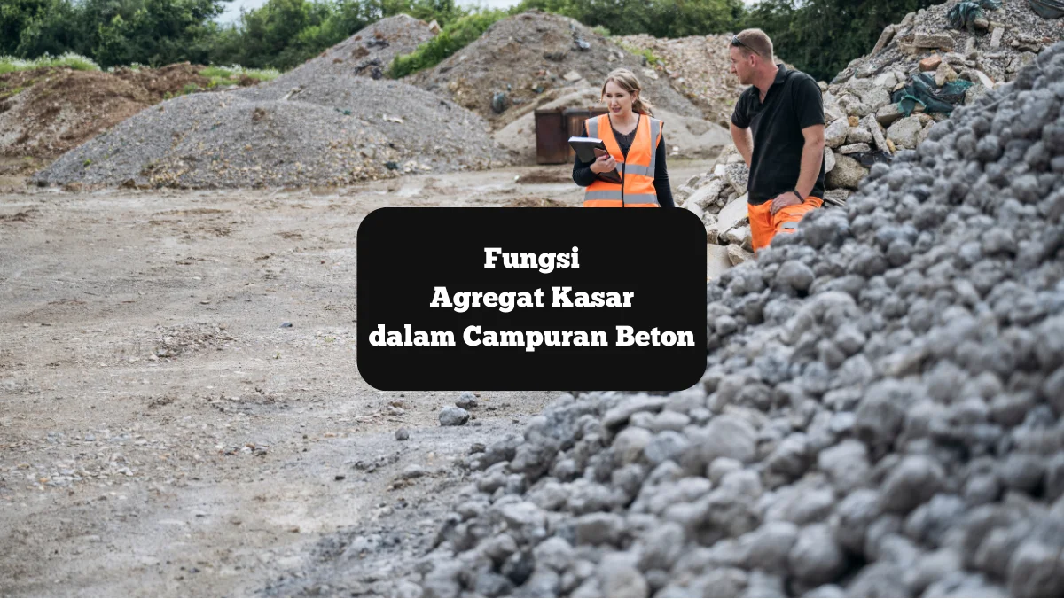 Ilustrasi pemantauan lokasi konstruksi. Ini fungsi agregat kasar dalam konstruksi beton kolam renang.