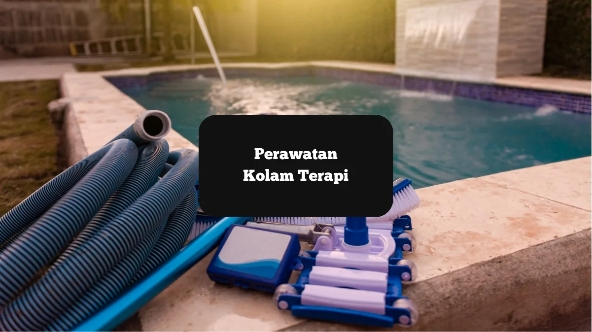 Ilustrasi peralatan perawatan kolam renang. Ini yang dilakukan pada kolam terapi.