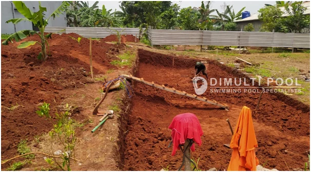 Pembuatan Kolam Renang Dewasa dan Anak Milik Bapak Andy di Bintaro