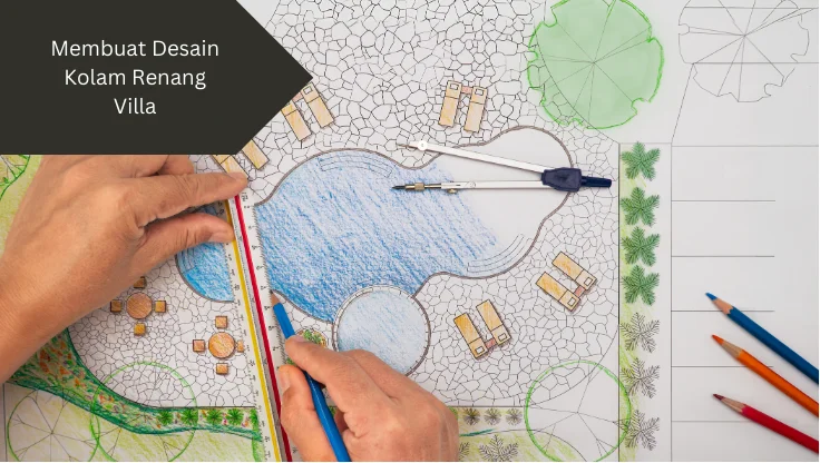 Ilustrasi desain kolam renang villa. Ini yang dilakukan.