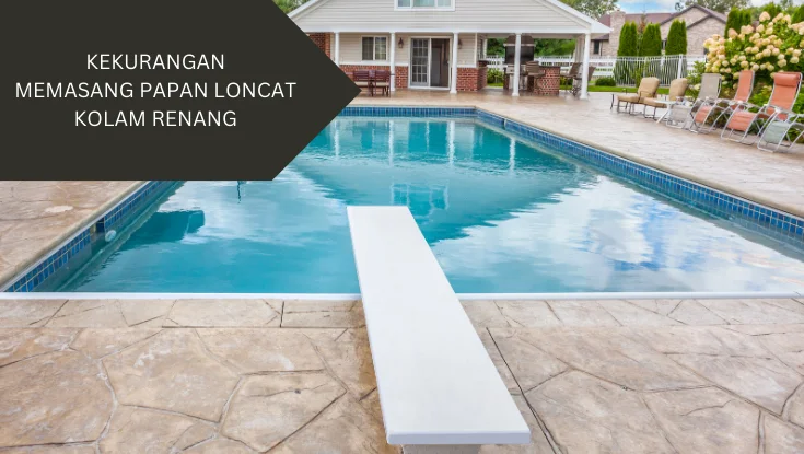 Ilustrasi papan loncat. Ini kekurangan memasang papan loncat kolam renang.