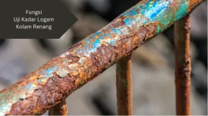 Ilustrasi karat karena logam. Ini fungsi uji kadar logam kolam renang.