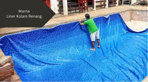 Ilustrasi pemasangan liner kolam renang. Ini warna liner kolam renang yang bisa dipilih.