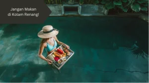 Ilustrasi makanan di kolam renang. Ini alasan kenapa jangan makan di kolam renang.