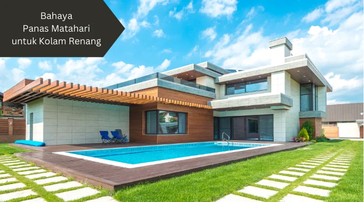 Ilustrasi kolam renang. Ini bahaya panas matahari untuk kolam renang.