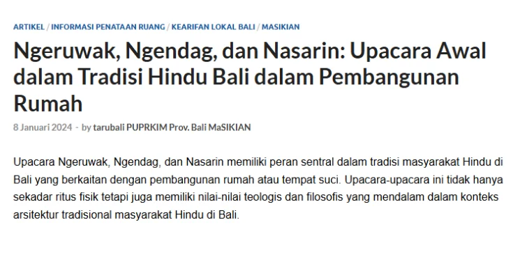 Dimulti Literasi: Benarkah Tidak Boleh Membuat Kolam Renang di Bali?