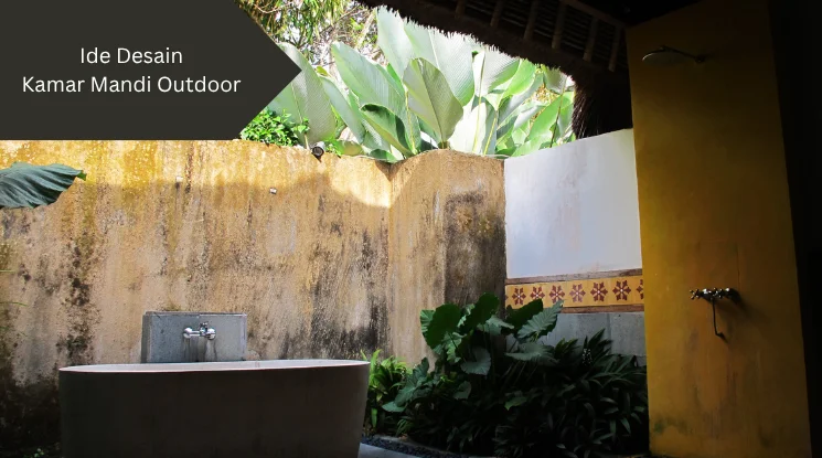 Ilustrasi kamar mandi outdoor. Ini ide desain kamar mandi outdoor yang bisa dibuat.