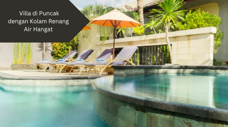 Ilustrasi villa dengan kolam renang. Ini rekomendasi villa di puncak dengan kolam renang air hangat.