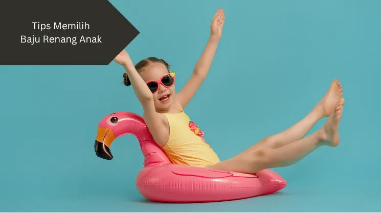 Ilustrasi anak pakai baju renang. Begini tips memilih baju renang anak yang tepat.