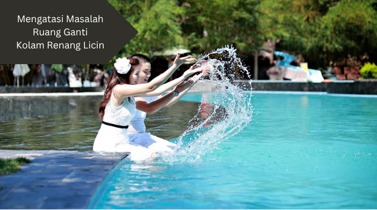 Ilustrasi cipratan air. Salah satu penyebab ruang ganti kolam renang licin.
