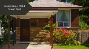 Ilustrasi garasi mobil rumah kecil. Ini desain yang bisa digunakan.