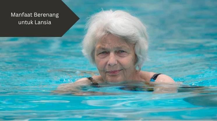 Ilustrasi lansia berenang. Ini manfaat berenang untuk lansia.
