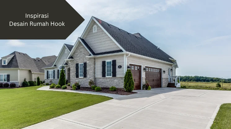 Ilustrasi rumah hook. Ini desain rumah hook untuk memanfaatkan lahan.