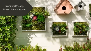 Ilustrasi vertical garden. Salah satu konsep taman dalam rumah.