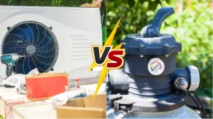Ilustrasi pompa dan heater. Ini perbedaan heat pump dan pemanas kolam renang.
