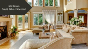 Ilustrasi ruang keluarga mewah. Ini ide desain membuatnya.