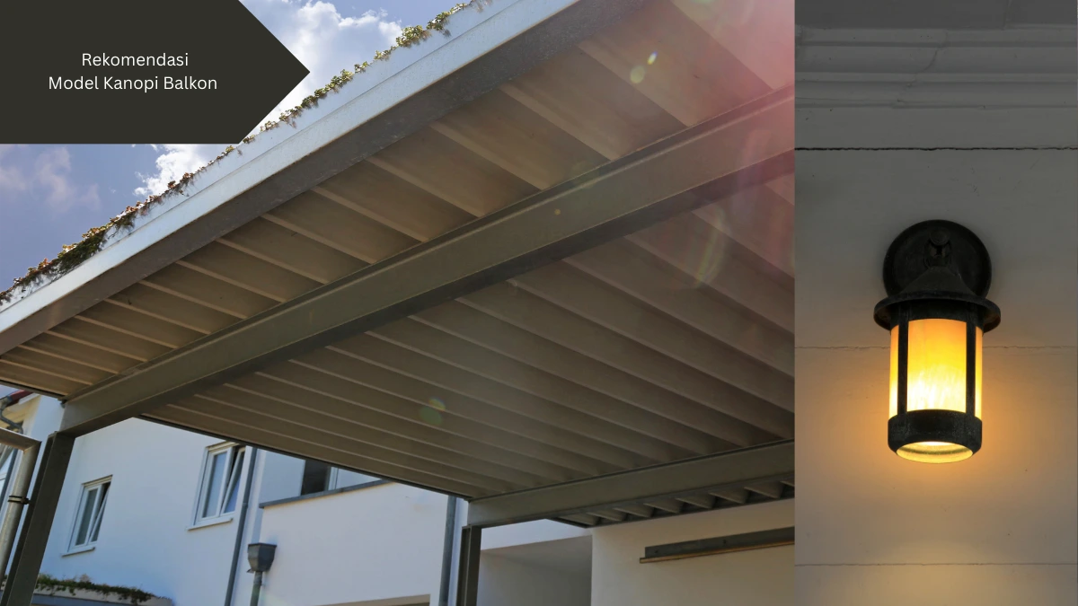 Ilustrasi kanopi dan lampu. Ini berbagai model lampu kanopi yang bisa dipilih.