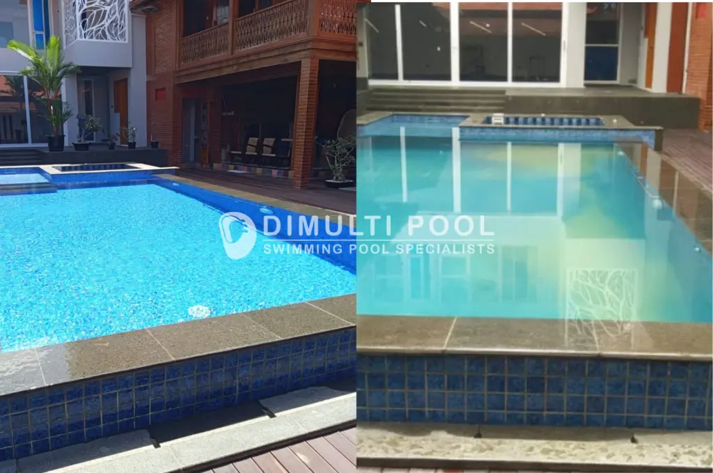 Proses treatment awal kolam renang air gunung. Ini langkahnya.