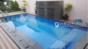Hasil akhir jasa pembuatan kolam renang di Tambun. Intip prosesnya.