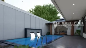 Desain hasil akhir jasa pembuatan kolam renang di Purwakarta. Intip prosesnya.