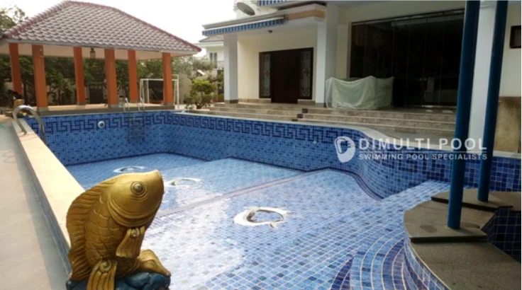 Hasil akhir jasa pembuatan kolam renang di Kebumen. Intip prosesnya.