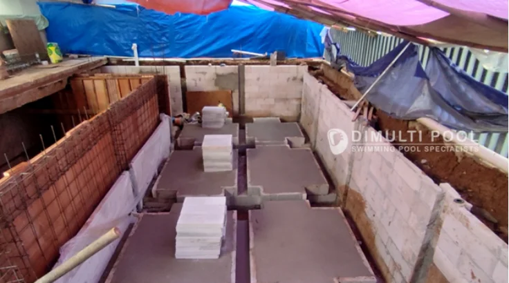 Progres proyek jasa pembuatan kolam renang di Blora. Intip prosesnya.