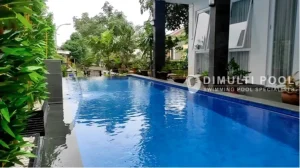 Hasil akhir proyek jasa pembuatan kolam renang di Tuban. Intip prosesnya.