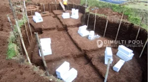 Progres jasa pembuatan kolam renang di Jombang. Ini proses selengkapnya.