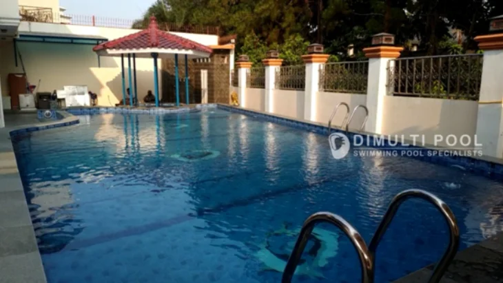 Hasil akhir proyek jasa pembuatan kolam renang di Prabumulih. Intip prosesnya.
