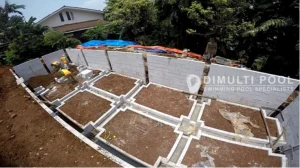 Progres proyek jasa pembuatan kolam renang di Pringsewu. Ini prosesnya.